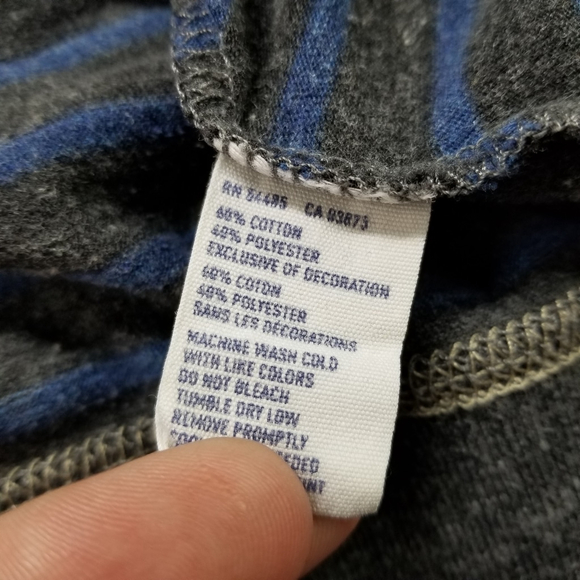 American Eagle Hoodie Mens Size XL Gray Blue Striped Pullover Hooded Shirt - Picture 8 of 10